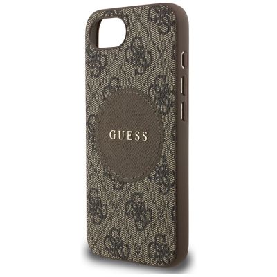 6. Guess 4G Circle Classic Logo MagSafe Hülle für iPhone 16e - braun