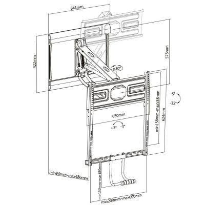8. TV-Wandhalterung 43"-50"/35kg 1TFT 4Gelenke Ausziehfunktion schwarz