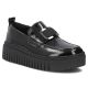 Damen-Plateaumokassins aus Leder, Lackleder, schwarz, Filippo DP8269