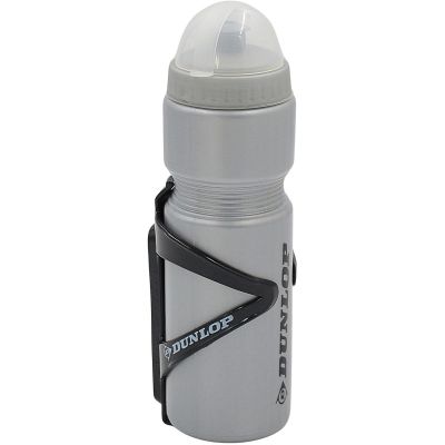 7. DUNLOP 750ML FAHRRADTRINKFLASCHE MIT KÄFIG SILBER