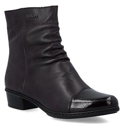7. Damen-Ankle-Boots aus Leder mit Absatz, braun, gefüttert, Rieker Y0773-25
