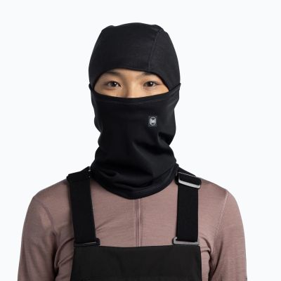 4. BUFF TECH Fleece-Sturmhaube mit Scharnier, einfarbig schwarz