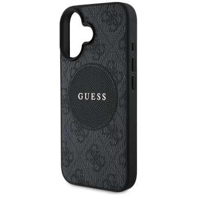 6. Guess 4G Circle Classic Logo MagSafe Hülle für iPhone 16 - Schwarz
