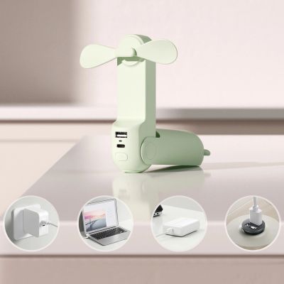 4. Jisulife Handventilator Life8 Plus, tragbarer USB-Ventilator mit Powerbank-Funktion 4500 mAh und Taschenlampe – Grün