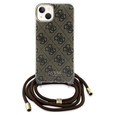 2. Guess Crossbody Cord 4G Print Hülle für iPhone 15 / 14 / 13 – braun