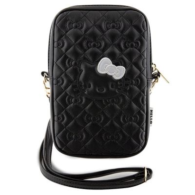 2. Hello Kitty Quilted Bows Strap-Tasche – Schwarz