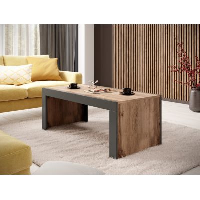 2. MILA Couchtisch 120x60x50 Wotan Eiche + Anthrazit