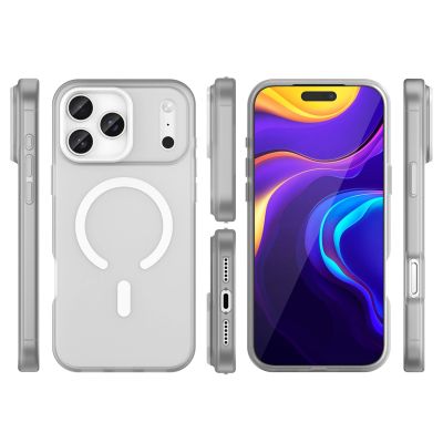 3. Magnetische Schleifhülle für iPhone 17 Pro, kompatibel mit MagSafe – Mattweiß