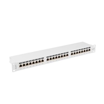 14. LANBERG Patchpanel, 24 Ports, 1 HE, 19 Zoll, CAT.6A, FTP, Grau, PPSA-1024-S