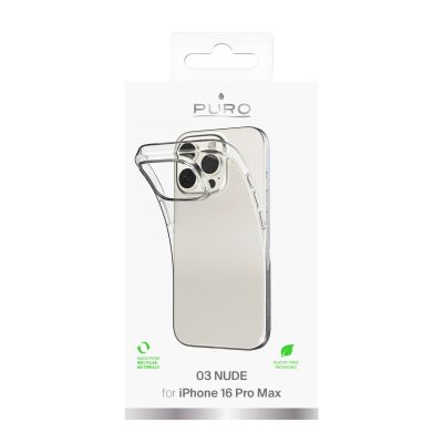 12. Puro 03 Nude Silikonhülle für iPhone 16 Pro Max – transparent