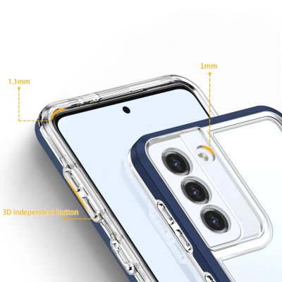 4. Klare 3in1 Hülle für Samsung Galaxy S21 + 5G (S21 Plus 5G) Rahmen Gel Cover Blau