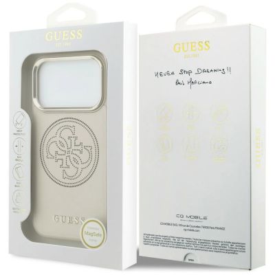 8. Guess Perforierte 4G MagSafe Hülle für iPhone 17 Pro Max – Beige