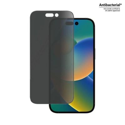 2. PanzerGlass Ultra-Wide Fit Antibakterieller Sichtschutz aus gehärtetem Glas mit Positionierer für iPhone 14 Pro