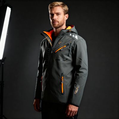 7. Geographical Norway Softshelljacke Royaute DB 068 M WY8027H/GN/Dunkelgrau/Orange