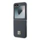 6. DKNY Leder-Metall-Stack-Logo-Hülle für Samsung Galaxy Z Flip 6 – Schwarz