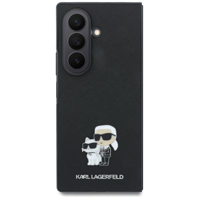 2. Karl Lagerfeld Saffiano Karl&Choupette Pin Case für Samsung Galaxy Z Fold 8 Ultra - Schwarz