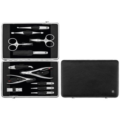 2. ZWILLING TWINOX Maniküre-Set – schwarzes Lederetui, 12-teilig