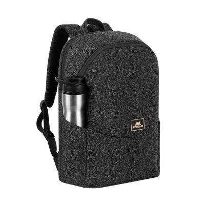 20. RIVACASE Anvik 15,6"-Laptop-Rucksack, 15 l, schwarz, aus wasserdichtem Material, Fächer für ein 10,5"-Tablet, Smartphone, Dokumente, Zubehör, Trinkflasche