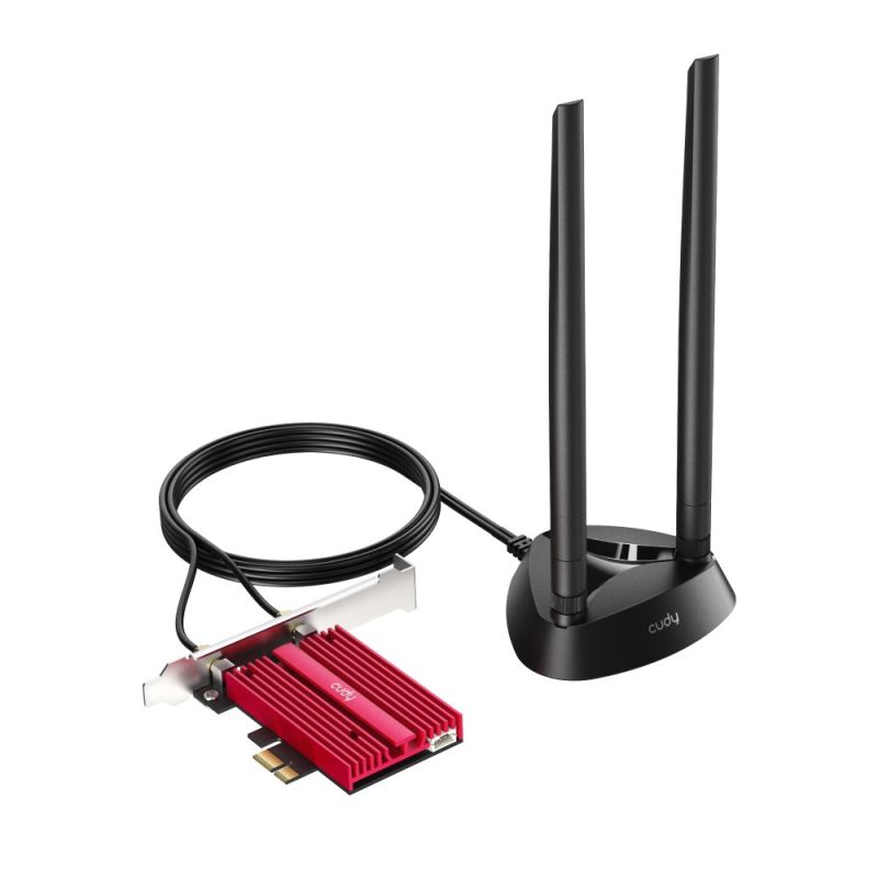 5. CUDY WE4000 AX5400 Wi-Fi 6/6E BT 5.2 Netzwerkkarte, Intel AX210NGW PCIe Kühlkörper + Kabelantenne