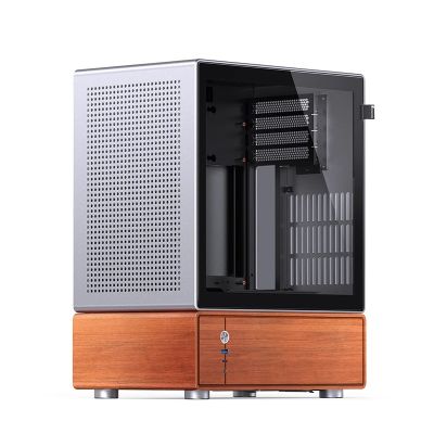 6. Jonsbo T7 PC-Gehäuse, Midi-Tower, mATX, gehärtetes Glas – Silber