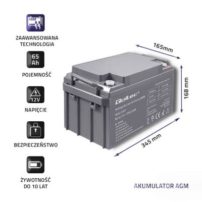 3. Qoltec 53037 wartungsfreie Batterie