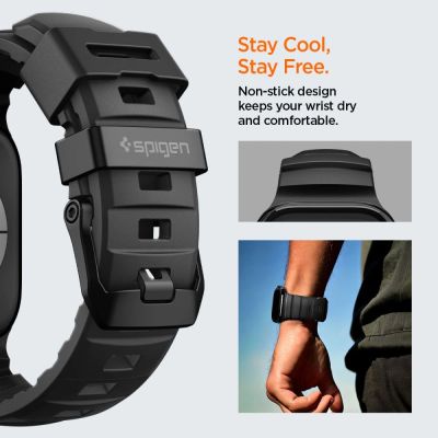 15. Spigen WBS2 Armband für Apple Watch 44 / 45 / 46 / 49 mm - Schwarz