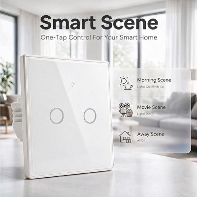 6. QOLTEC LICHT-EIN/AUS-SCHALTER | 2-KANAL-TOUCH-BEDIENUNG | WLAN | TIMER | TUYA | WEISS