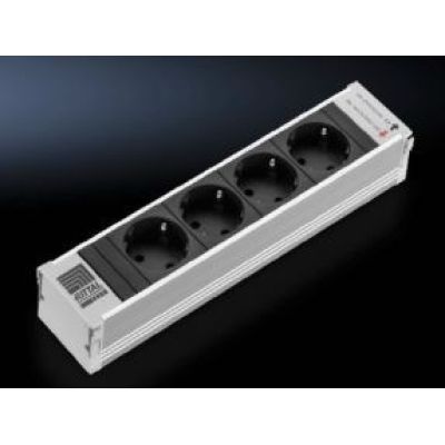 2. Rittal DK 7856.100 4-fach Steckdosenverteiler, Innenteil aus Aluminium, Schwarz