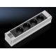 2. Rittal DK 7856.100 4-fach Steckdosenverteiler, Innenteil aus Aluminium, Schwarz