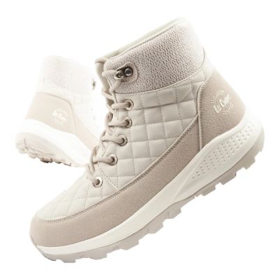Lee Cooper Damen Winter-Wandersportschuhe, isoliert, creme, Öko-Leder