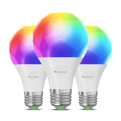 3. NANOLEAF ESSENTIALS Intelligente Bluetooth-Glühbirnen A60 E27 Matter 9W 806LM Farbe RGBCW 2700-6500K (NF080B02-3A19E) 3 Stück