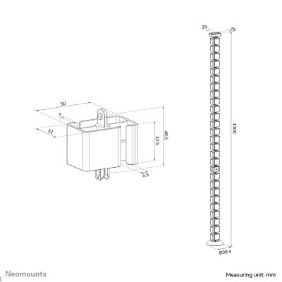 7. Neomounts ADS06-132BL Kabelführung