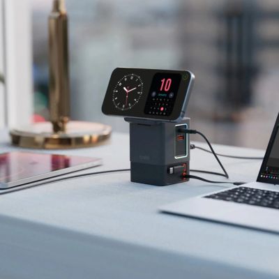 10. SBS Power Dock 6-in-1 mit MagSafe, Ständer und USB-C-Kabeln 65 W – Schwarz