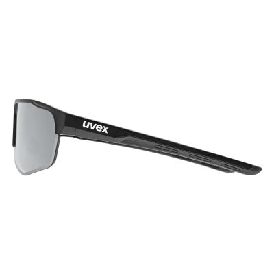 3. Uvex 5330812216 Unisex Halbrand-Sportbrille, schwarze Wechselgläser