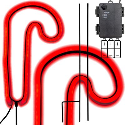 Neon-Weihnachtskerze, 79 LEDs, batteriebetrieben, 12,5 x 93,5 cm, Luca