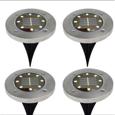 12. Solarlampe mit 8 SMD-LEDs zur Erdung, 4er-Set
