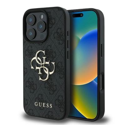 Guess 4G Big Logo Case für iPhone 16 Pro - Schwarz