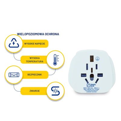 5. TRAVEL BLUE Universal-Reiseadapter WORLD -> SCHUKO, 2 Stück
