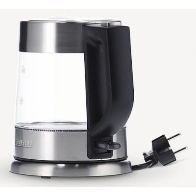 3. SEVERIN Wasserkocher, Glas und Stahl, Fassungsvermögen 1 l, verdeckte Heizung, Antikalkfilter, Kontrollleuchte, Leistung 2200 W WK3468