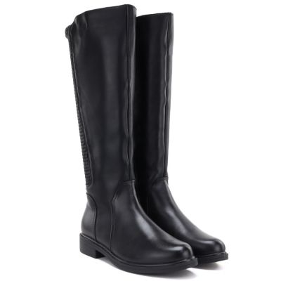 4. Damen-Lederstiefel mit elastischem Schaft, schwarz, Campbell JE19489