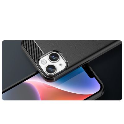 9. Carbon Case für iPhone 14 Plus flexible Gel-Rückseite schwarz