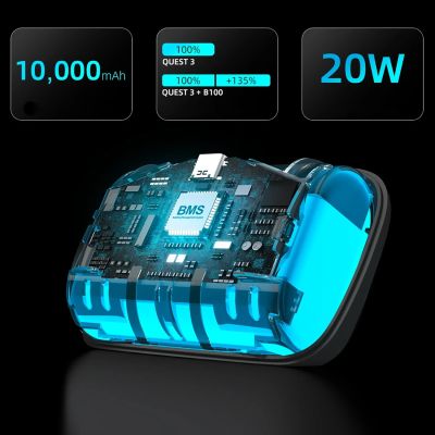 5. BoboVR B100 Externer Akku für Meta Quest S3 Pro und E3 Pro – Weiß