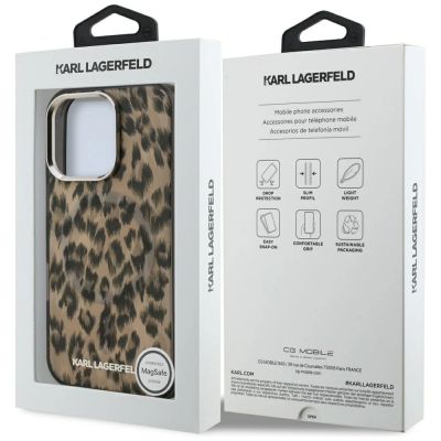 8. Karl Lagerfeld IML Leopard Pattern MagSafe Case für iPhone 16 Pro Max - Braun