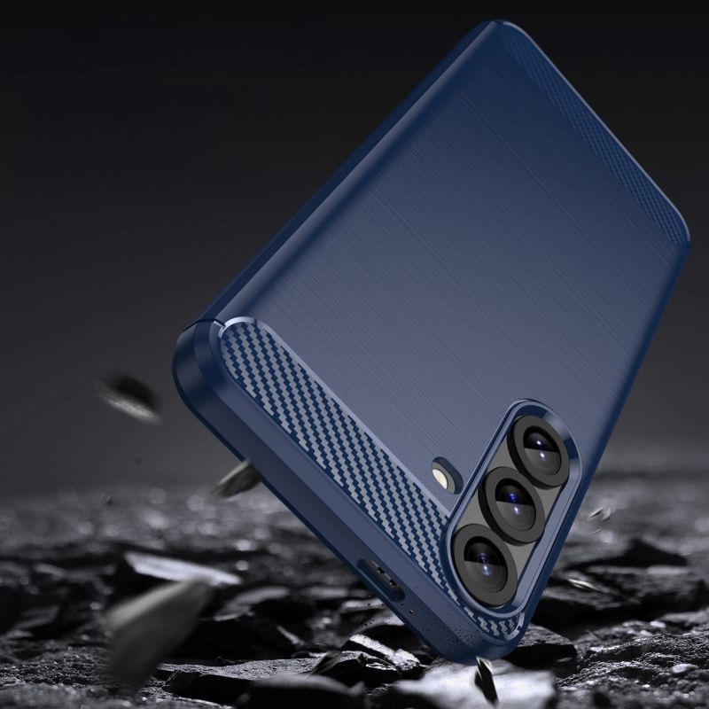 4. Carbon Case Silikonhülle für Samsung Galaxy S25+ - blau