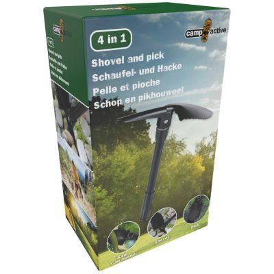 5. Schaufel, Spitzhacke, Überlebensausrüstung, faltbare Schaufel im 4-in-1-Koffer