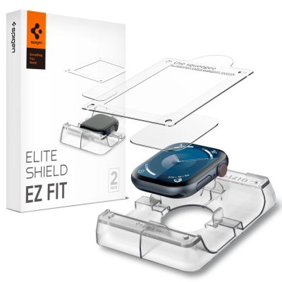 Spigen Elite Shield „EZ FIT“ 2-PACK Hybridglas für Apple Watch 10 (42 MM) – transparent
