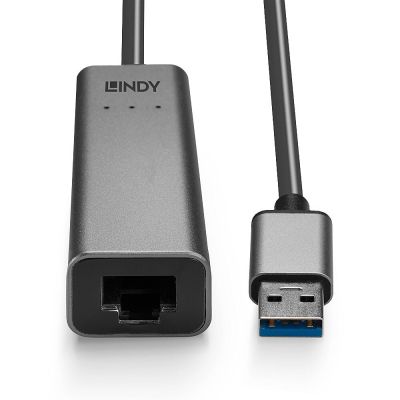 4. Lindy 43313 Geschlechtswandler / Kabel USB-A RJ-45 Silber