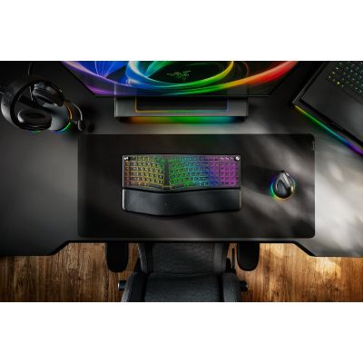 4. Razer Pro Type Ergo Tastatur, universell einsetzbar mit USB, Funkfernbedienung und Bluetooth, QWERTZ-Tastatur (US-Englisch), Schwarz