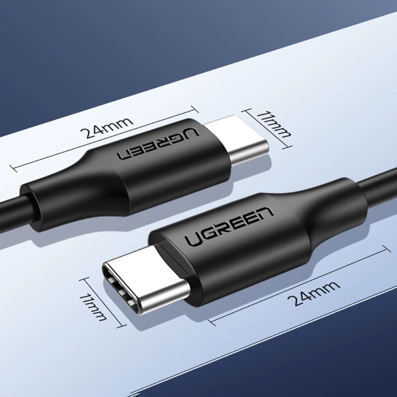 11. Ugreen US286 USB-C – USB-C PD QC 3A 480 Mbit/s 2 m Kabel – Schwarz