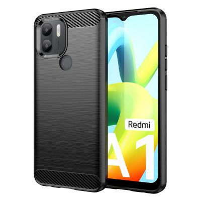 2. Carbon Case Hülle für Xiaomi Redmi A1+ flexible Silikon-Carbon-Hülle schwarz